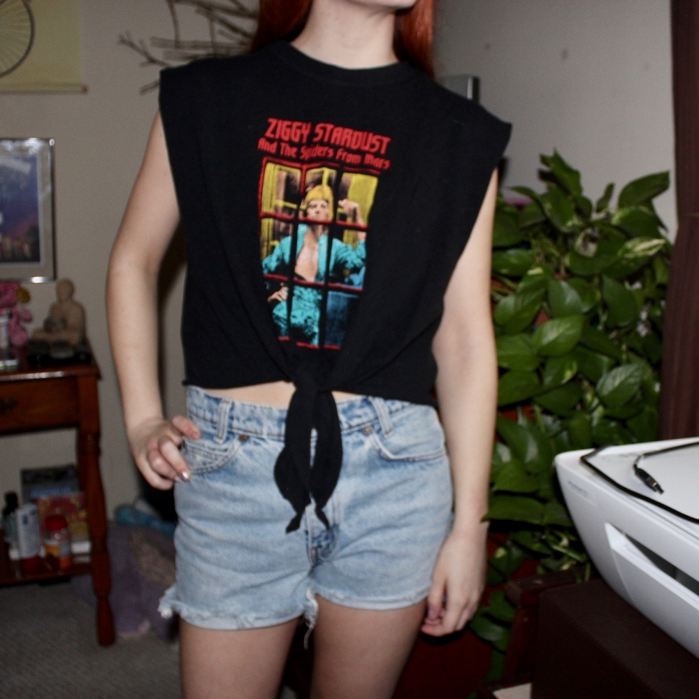 Ziggy Stardust Cropped Muscle Tank